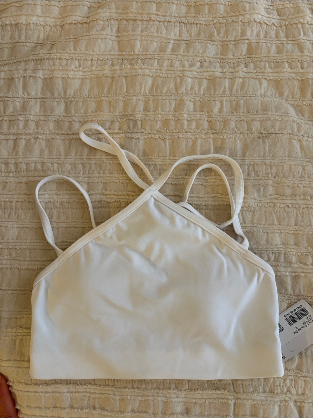 Lululemon Women's White Strappy Bralette - Flow Y strappy bra -NWT